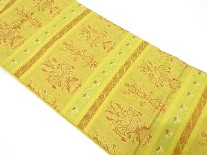 横段に花更紗模様織り出し名古屋帯